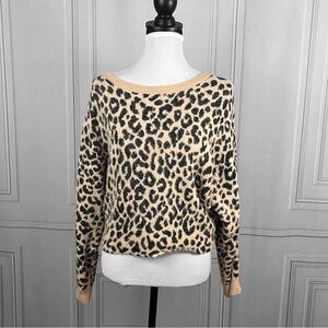 Fuzzy leopard print sweater